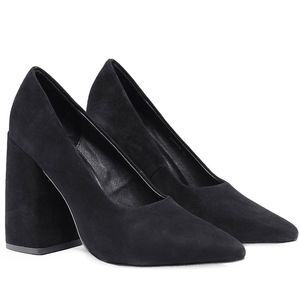 Senso black suede chunky heels
